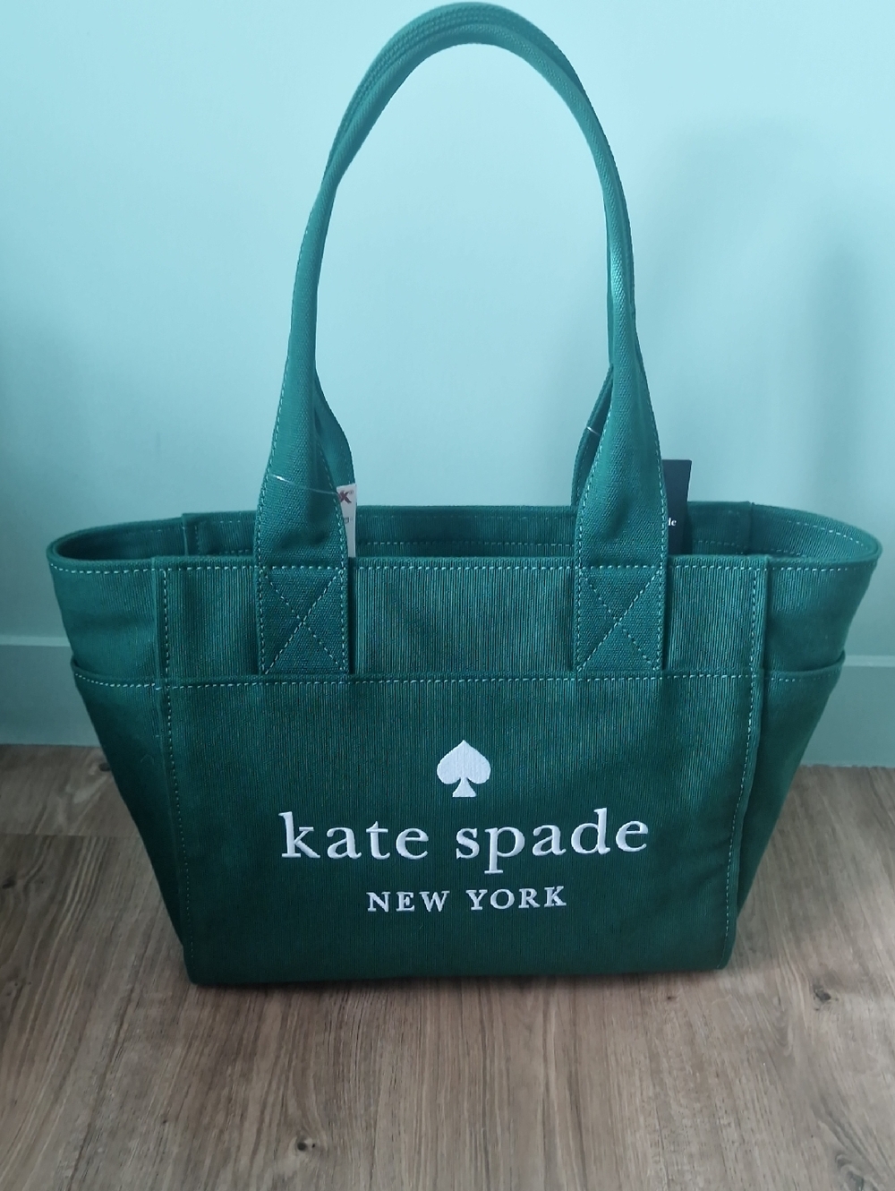 kate spade Large  Green Canvas Tote Bag